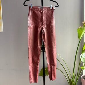 Zara Faux leather pants in brown/oxblood color Size XS

M17